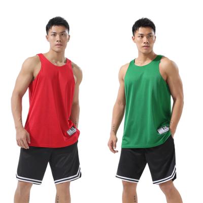 China Reversible Breathable Man Tank Top Basketball Tank Tops Mesh Gym Fitness Breathable Quick Dry Shirts For Men for sale