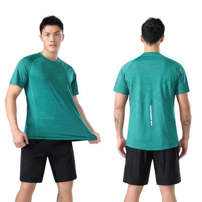 China Men's Gym Breathable Sports Wear T-shirts Quick Dry Workout Fitness Shorts Active Sleeve Men's Breathable T-Shirts for sale