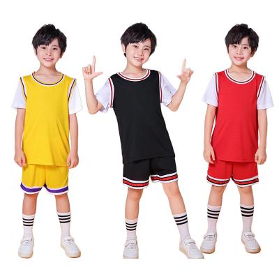 China Boys Basketball Antibacterial Tank Top Sets Active Custom Shorts Gym T-shirts For Boy Basketball Uniform Clothing for sale