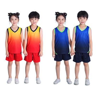 China Antibacterial Boys Basketball Tank Top Short Sets Custom Tank Tops For Boy Basketball Uniform Wear for sale