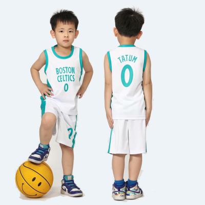 China Antibacterial Boys and Girls Basketball Tank Top and Shorts Kids Basketball Match Training Suit Custom Basketball Uniforms for Kids Youth for sale