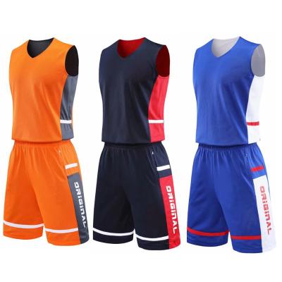 China Newest Teamname Logo Basketball Tank Top Set Breathable Reversible Wholesale Team Sportswear Manufacture Basketball Tank Top Set for sale