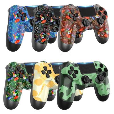 China Touch Buttons Shock Game Controller For PS4 BT Wireless Dual Joystick PS4 Gamepad Controller Multiple New Design Themes for sale