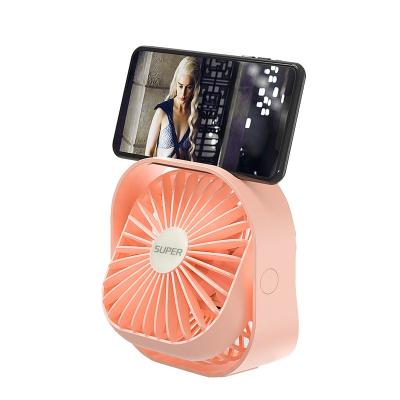 China Hot Sales Portable Desktop Handheld Mini Cooler Fan Cooler Fan USB Rechargeable Handheld Fan With Smartphone Holder for sale