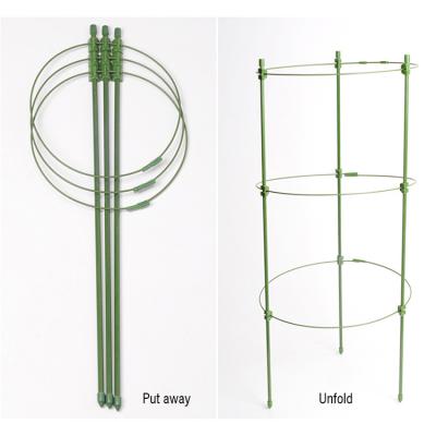 China Hot Selling Flower Stick 3 Rings Plant Garden Stand Plant Flower Pots Decoration Plastic Garden Stakes for sale