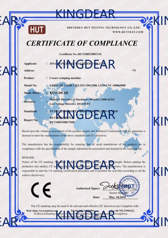 CE - Jinan Kingdear Machinery Co., Ltd.