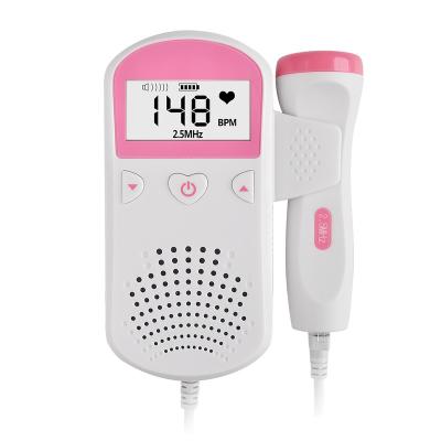 China Pocket Heartbeat Ultrasound Doppler Heart Rate Detector Plastic Fetal Home Pregnant Baby for sale