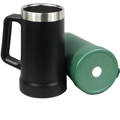 China Custom PORTABLE 600ML Stainless Steel Beer Mug Logo Double Wall Insulated Camping for sale