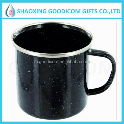 China Sublimation enamel durable mug with stainless steel rim enamel coffee mug wholesale for sale