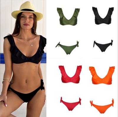 China Wholesale Women's Bikinis Fashion Color Various Color Swimwear Woman Swimsuit Anti-UV Two Pieces for sale