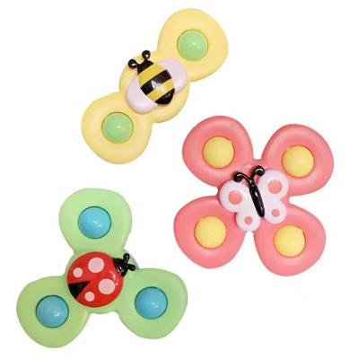 China Soft Type Baby Restless Person Set 3Pieces Suction Cup Spinners Spinning Rattle Toy For Children for sale