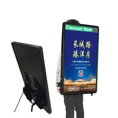 China Advertising LED Backpack Billboard Message Advertising Light Box Walking Rectangle for sale