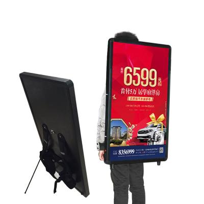 China With Lightbox / Without Digital LED Display LED Display Double Sides Electric Portable Backpack Billboard Advertising Lightbox For Outdoor for sale