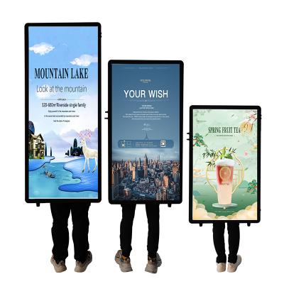 China LED Backpack Walking Light Box With Portable Scrolling Message Menu Board Rectangle for sale