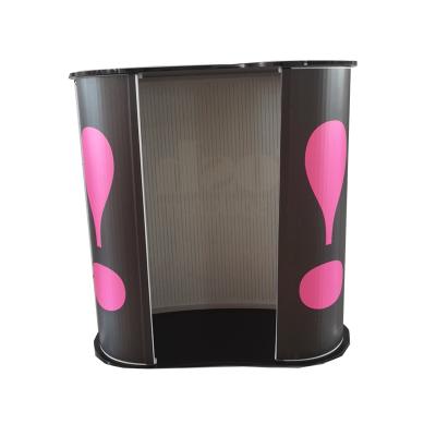 China Eco-friendly Pop Up Black Podium Table Top Display Show Portable Trade Show Counter Trade Show Counter for sale