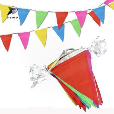 China FLAG Newly Flag Hot Sale Triangle Pennant Twine Polyester Colored Bunting For Christmas Party Decoration Custom Banners for sale