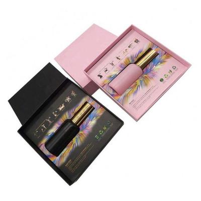 China Material Design Luxury Pink Cosmetic Packaging Set Recycled Press On Nail Packaging Box Makeup Custom Empty Paper Boxes For Press On Nails for sale