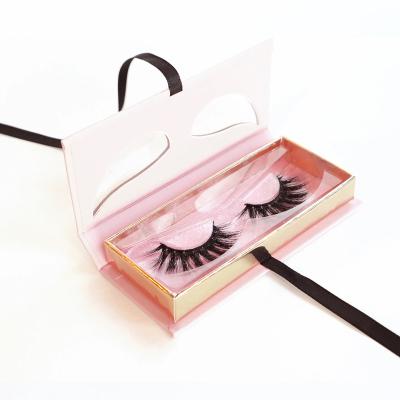 China Handmade Luxury Design Magnetic Eyelash Box Packing Private Label Packaging Gift Lick Tray Custom Box With Ribbon Custom Eyelash Box for sale