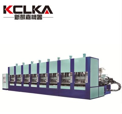 China Full Automatic EVA Injection Molding Machine Export Standard Flat Sport Shoe Sole Sandals Foam Making Machine 8 Station zu verkaufen