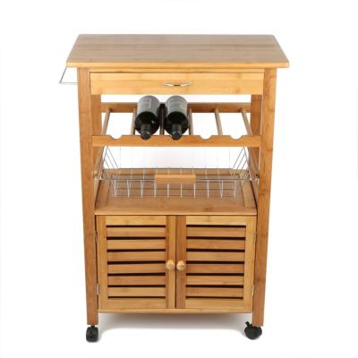 China Food Cart Rolling Kitchen Serving Cart Patio Modern Solid Wood Serving Cart for sale