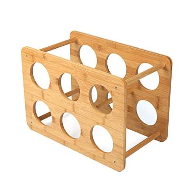 China Wholesale Sustainable Single Modular Natural Bamboo 6 Bottle Wine Storage Rack Cabinet for sale