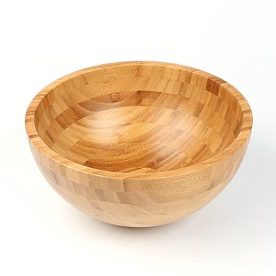 China Wholesale Reusable Round Natural Bamboo Salad Mixing Bowl Set Viable Large for sale