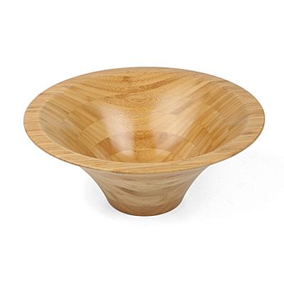 China Sustainable Wholesale Large Round Bamboo Salad Serving Fruit Bowl Reusable Natural Set for sale