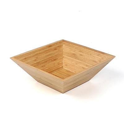 China Viable High Quality Customizable Rectangle Fruit Food Reusable Bamboo Salad Bowl for sale