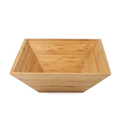 China Best Selling Viable Custom Antique Rectangle Natural Bamboo Fruit Salad Bowl for sale