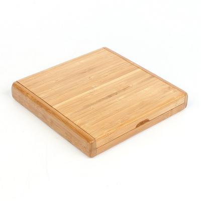 China Wholesale Natural Stocked Color Bamboo Cheese Cutting Board With Knife Set for sale