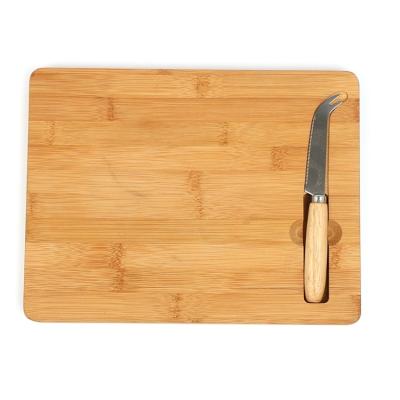 China Hot Selling Single Stocked Style Homeware Cutting Plates Set Bamboo Cheese Board With Knife for sale