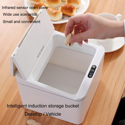 China Amazon 2020 viable newest 4L/6L USB charging smart touchless trash cans and storage boxes for sale