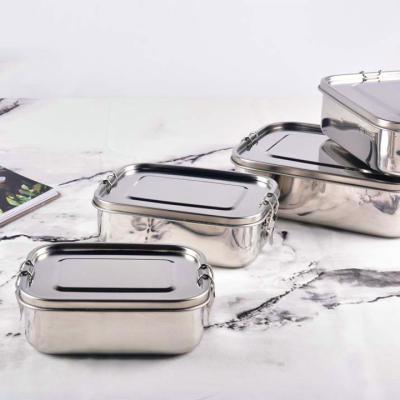 China Hot Sales 304 Stainless Steel Lunch Box 1000/1200/1400/1800ml Leak Proof Bento Box For Freshness Preservation With Fixed Or Removable Divider for sale