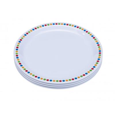 China Viable Hot Selling Amazon Custom Clean Design A5 White Melamine Plastic Dish Plate 8 Inch Round Hotel Dinnerware Sets for sale