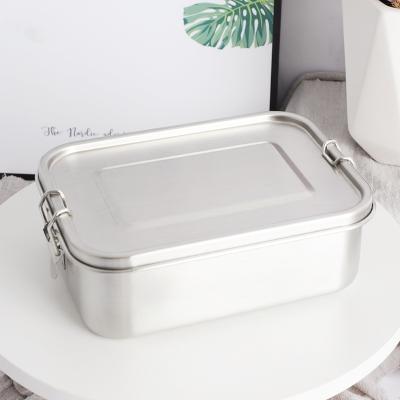 China Freshness Preservation 1 2 3 Compartments 800 1200 304 Leakproof Metal Food Containers 1400ml Stainless Steel Lunch Box for sale