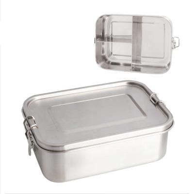 China 304 1200ml Folding Leakproof Stainless Steel Food Pan Carrier 3 Compartment Tiffin Box Hot Sealing Lunch Box for sale