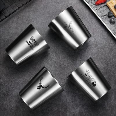 China Wholesale Viable Stainless Steel 300/350ml Unbreakable Mug Double Wall 304SS Beer Mug Drinking Water Mug for sale