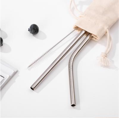 China Wholesale Custom Viable Logo Reusable Stainless Steel Drinking Straws Metal Straw With Brush Metal Straw Case for sale