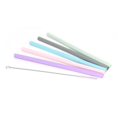 China Sustainable Eco Friendly Colorful Folding Silicone Drinking Straw Biodegradable Reusable Folding Straws for sale