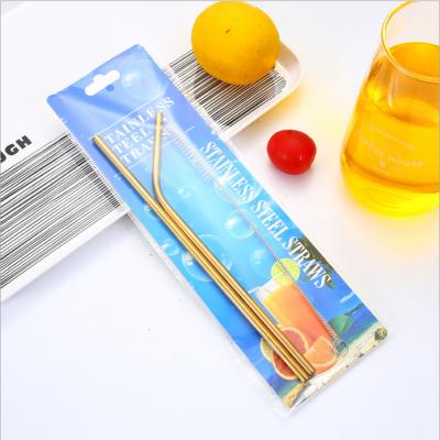 China Hot Selling 304 Stainless Steel Drinking Straw Eco Friendly Wholesale Metal Viable Metal Straws for sale