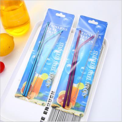 China Sustainable Stainless Steel Metal Drinking Straw Custom Colored Reusable Metal Straws for sale