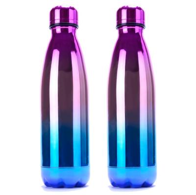 China Viable Electroplate Cola Bottle Lid 500ml Optional UV Cleaning Cola Shaped Stainless Steel Bottle Sublimation Blanks for sale