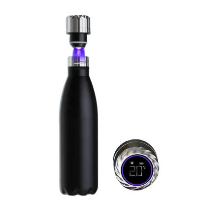 China 2020 Viable New Stainless Steel UV Light Cola Bottle With Tube Box, Cylinder Box Water Bottle For Gift for sale