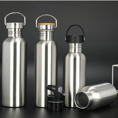 China Single Wall Viable Insulated 304 Leakproof Sports Flask Stainless Steel Sports Water Bottle Metal Wide Mouth Thermoses for sale