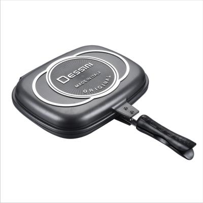 China 36cm Dessini Viable Non-Stick Aluminum Grill Pan Double Sided Double Sided Frying Pan for sale