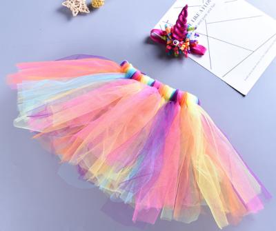 China Girls Anti-wrinkle handmade tutu skirt cheap handmade unicorn rainbow tutu skirt for sale