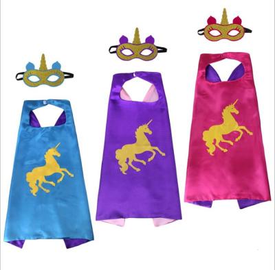 China SHARES princess girls birthday party unicorn cape kids party unciorn cape with mask for sale