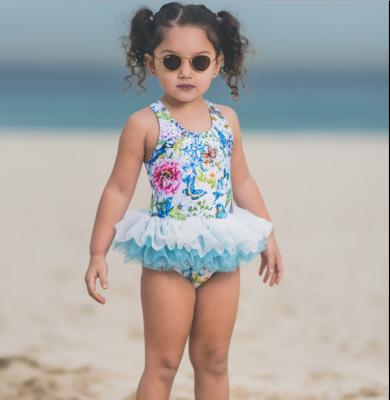 China Fashion Anti-UV Girls Dress Swimwear Ruffler Babies Fluffy Swimwear for sale