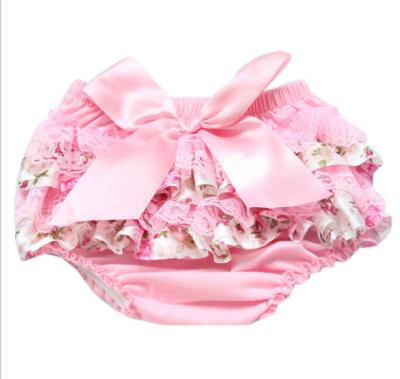 China Breathable Satin Flower Bloomers Cute Baby Satin Ruffler Bloomers for sale