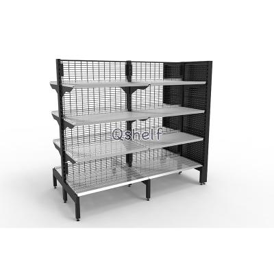 China Australia Double Side Supermarket Double Sided Outrigger Shelving System With Led Light for sale